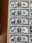  10  1976 Us Bicentennial Stamped  2 Dollar Bills Circulated Sequential Notes 