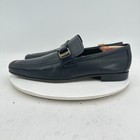 Salvatore Ferragamo Men Size 10 Black Leather Buckle Pull On Loafer Dress Shoes