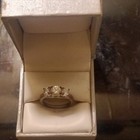 925 Silver Three-stone Engagement Ring Size 7 Round White Cz Prong Set