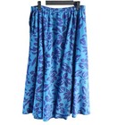 Vintage Liz Claiborne Silk Pull On Skirt Sz 6 High Waist Flowy Midi Floral Blue