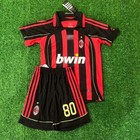 Custom Kids Ronaldinho 80 Milan 2006 2007 Kit Jersey Shorts Vintage Football 06