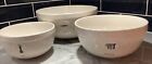 Set Of 3 Htf Rae Dunn Artisan Ceramic   Icon Mixing Bowls   Mix   Measure   Roll
