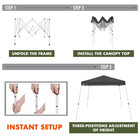 10 Ft X 10 Ft Instant Slant Leg Pop-up Outdoor Canopy  Black-h253