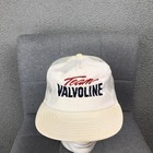 Vintage Team Valvoline Hat Cap Snap Back White Mesh Trucker Racing Mens 80s