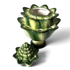 Vintage Green Artichoke Tulipiere Large 3 Tier Ceramic Flower Frog Vase