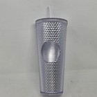 New Starbucks 2019 Holiday Platinum Silver Studded 24oz Venti Cold Cup Tumbler