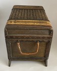 Jewelry Box Treasure Chest Weave Design Small Trunk Keepsake Storage Vtg