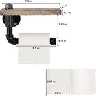 Toilet Paper Holder With Wooden Shelf industrial Wall Mounted Tissue Roll Hanger