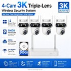 Triple Lens Home Camera 10ch 4k Nvr Wireless System Security Camera 24 7 Record
