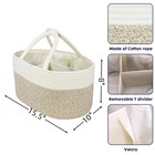 Large Baby Diaper Caddy Organizer For Girl Boy Rope Nursery Storage Bin Basket