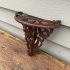 Antique Hand Carved Wooden Vintage Corbel Sconce Shelf Wall Mounted Burl Wood