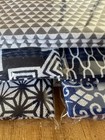 Set Of 5 Japanese Tenugui Towels Cotton Fabrics Cloth Navy Traditional Pattern