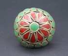 Afghan Vintage Alpaka Ring  Large Ring  Kuchi Colorful Enamel Tribal Ring 12 5us