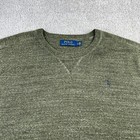 Polo Ralph Lauren Sweater Mens Large Green Cotton Crewneck Pullover Preppy Pony
