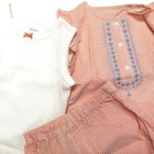 Carters Baby Girls 3-piece Striped Romper Set Size 6 Months Salmon Purple White