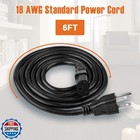 5 Pack 3-prong Replacement Computer Power Cord  6ft Ac Power Cord Cable For E