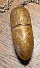 Vintage Austria Sewing Kit Pendant Necklace Victorian Etched W  Chain
