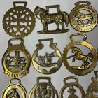 Brass Horse Medallion Lot Of 20 Antique To Vintage Clock Plow Tally Ho Thistle