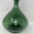 Empoli Green Diamond Optic Decanter Bottle   Stopper Genie Vintage Retro