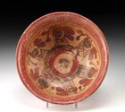 Authentic Pre-columbian Mayan Polychrome Bowl W Priestly Elites Ca 550-900ce Coa