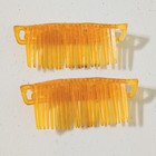 Vintage Pair Of Yellow Amber Celluloid Hair Combs Cutout 3 