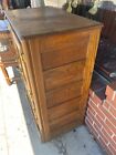 Antique Oak Wood Refrigerator Ice Box Chest Cabinet