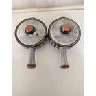 Vtg 70s Denby Stoneware 1 2 Pint Ramekins Bowls With Lids Set Of 2 Made England