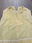 Vintage Handmade Yellow Plaid check Embroidered Baby Girl Dress-read Msmts Sz 1