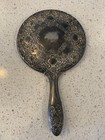 Heavy Vintage Antique Silver Plated Ornate Vanity Hand-held Mirror 9 5x 5 25 