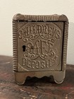 Vtg Antique Childrens Safe Deposit Bank Cast Iron Original Money Bank Victorian