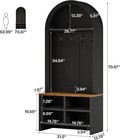 70 87  Hall Tree With Shoe Storage Bench  Arched Coat Rack With 4 Hooks  cubbies
