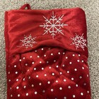 Red Velvet Christmas Stocking With Snowflake Design Red 20 