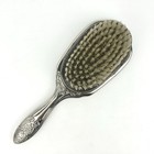 Vintage Antique Victorian Silver Plate Hair Brush Beautiful Vanity Accessory