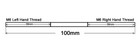 M6 Stainless Steel Threaded Stud Rod Link Left Hand right Hand Thread 100mm R6