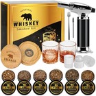 Whiskey Smoker Kit With Torch - 6 Natural Wood Chips Flavors  2 Glasses  2 Ice 