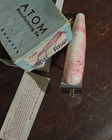 Vintage Atom Junior Fishing Lure In Original Box W Insert Rare Color Special Red