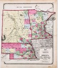 1871  Territory Dakota - Nebraska - Minnesota Map Original   16x14 