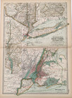 1897 New York City - Long Island Map Original Southern New York - Brooklyn