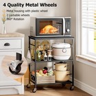 3-tier Rolling Kitchen Microwave Cart  Kitchen Utility Cart On Lockable Wheel   