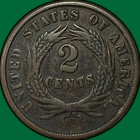 1865 Two Cent Piece Very Fine Vf Coin  41092