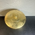 Vintage Brass Etched Asian Bowl Signed Dish Urn Covered   4   x4   