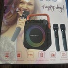 Moyleaf Karaoke Machine Two Wireless Microphones Disco Lights Pa System Hhcc-a9