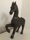 Horse Statue Figurine 14 75  Tall Brown black Stippled Texture Horse Figurine