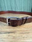 Vintage Coach Brown Leather Belt Made In Usa Natural Cowhide Silver Tone Buckle