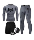 Everlast Men s Sports Fitness Set Long Sleeve Tight shorts compression Pants Tra