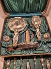 Unmarked Beautiful Ornate Victorian Sterling Silver Vanity Dresser Set 14 Piece 