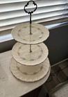 Vintage Lenox Musette 3 Tier Serving Tray Platinum
