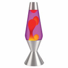 Set Of 2 Lava   Lamps 16 3      Blue yellow   Purple yellow     Silver Base     New