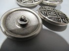 Chanel Cc 5 Antique  Silver Metal  Buttons 22 Mm New Lot 5