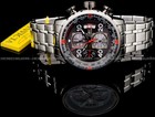 Invicta Men Aviator Chronograph Gunmetal Bezel Dial Silver Bracelet 48mm Watch